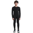 thumbnail image 1 of 2Pcs Boys Long Sleeve Sports Base Layer Compression Shirt+Leggings Set, SILVERCELL Kids Quick Dry Athletic Football Basketball Undershirt Activewear Suit, 4-10 Years, 1 of 9