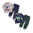 thumbnail image 1 of 2Pcs Boys Pajamas Size 7-8 Children's Underwear Set Pure Cotton Fall Pajamas Boys' Homewear CuHK Children's Cotton Children's *2PCS Z-Dark Blue & Navy, 90, 1 of 3