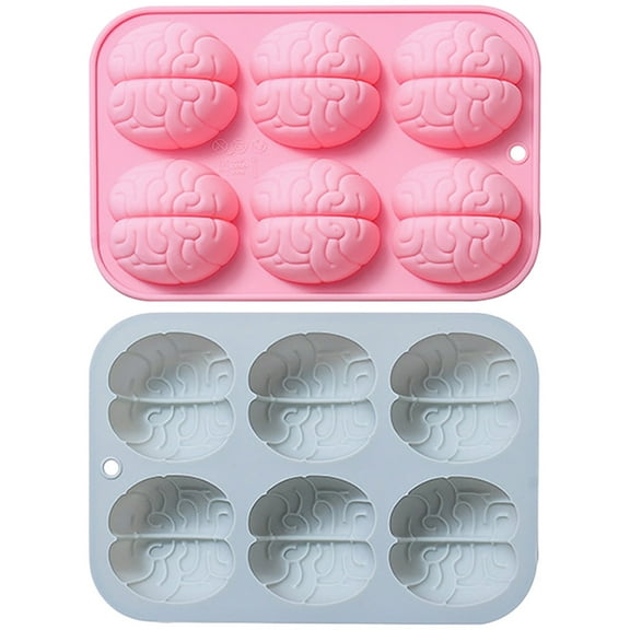 2Pcs Brain Shaped Mold Silicone Cooking Mold Novelty Chocolate Mold Flexible Candy DIY Mold