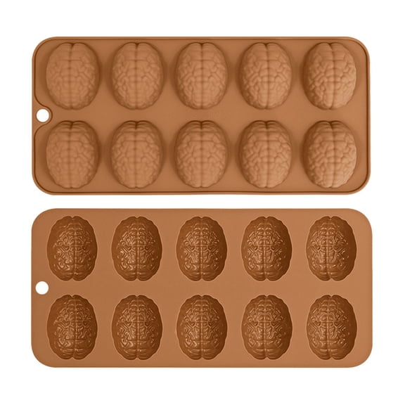 2Pcs Brains Silicone Molds Fondant Mousses Cake Molds Making Pastries Chocolate Molds Baking Decorating Tool Nonstick