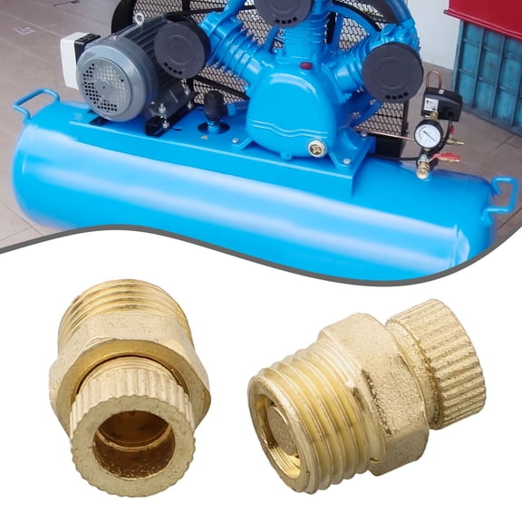 2Pcs Brass Air Compressor Drain Screw Air Compressor Drain Valve Replacement Set Fits For Screw Compressors Tools-Accessories Fangkenuo