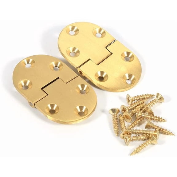 2Pcs Brass Butler Tray Hinge Round Edge Folding Flip Top Hinge 2-1/2"x1-1/2" With Screws Folding Flap For Many Kinds of Folding Table,Round Edge Hinge, Round Edge Hinge, 2Pcs Brass Butler Tray H