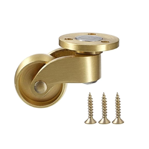 2Pcs Brass Casters Silents Rollers for Cabinet Trunk Trolleys Table Legs
