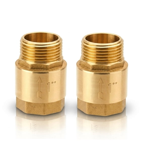 2Pcs Brass Check Valve 1 Inch, Backflow Preventer,1” IG TO AG Return Valve, Rustproof and Watertight,For Water Pipes,Pumps,Gardens,Barrels,Washing Machines