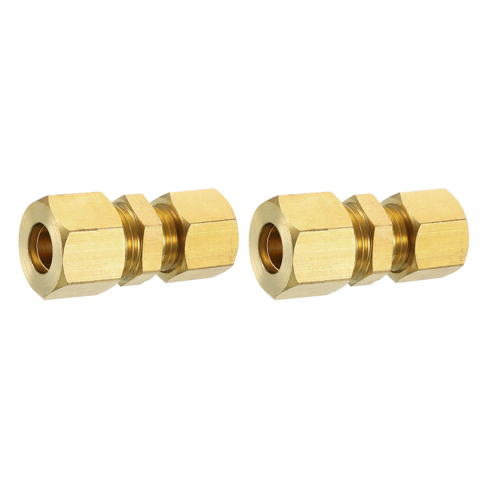 Straight Thread Compression 2Pcs Brass Compression Tube Fitting, 10mmx8mm Tube OD Connector, NPT ...
