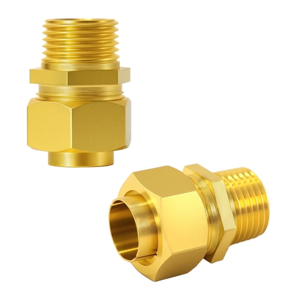 2Pcs Brass Gas Line Connectors Leakproof Pipe Connector Fitting Joint Solid Brass Gas Pipe Couplings For Secure And Easy Installation