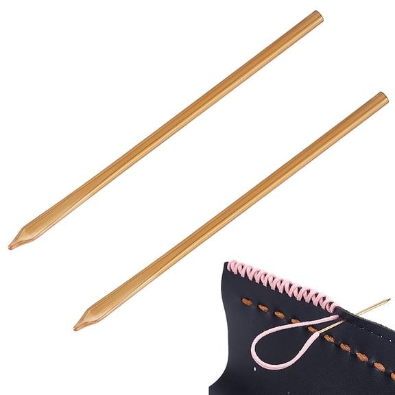 2Pcs Brass Sewing Leather Needle 2.2 Inches Long Jumbo Shoe Lace Needles for Leathercraft Manual Lacing Threading Tool