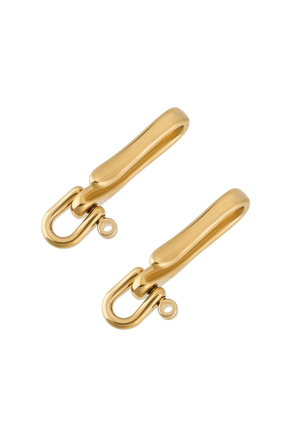 2Pcs Brass Shackle Clasps Car Keychain for Men Wallet Chain Accessory Golden 62x21x15mm Hole: 8x8mm DIY
