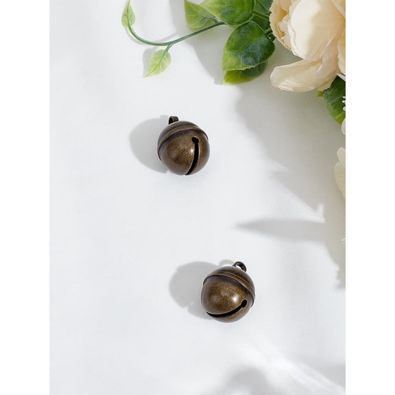 2Pcs Brass Small Bell Bronze Craft Bells Metal DIY Accessories for Christmas Home Making Ornaments Wreath Decorations Knitting Jewelry Making 27.5x21mm Hole: 4mm Bronze DIY