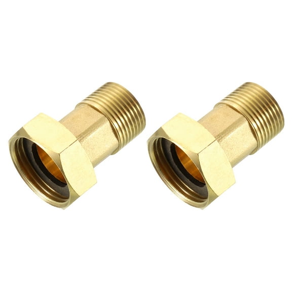 2Pcs Brass Water Meter Pipe Fittings, G3/4" Male x G1" Female Thread