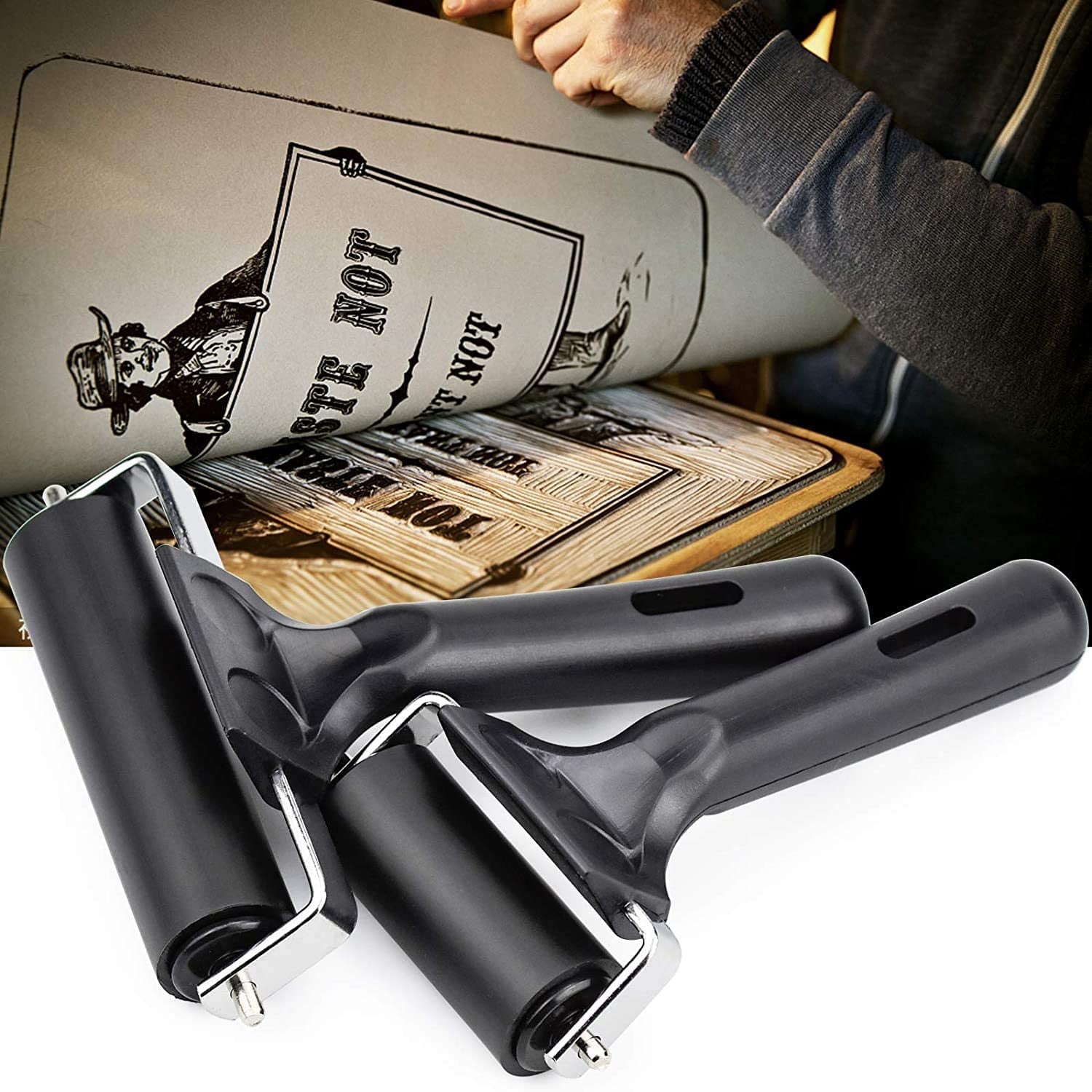 Rubber Brayer Roller, Inkt Applicator Art Craft Olieverf Roller Craft Paint Brush Rollers, Blok Print Roller, Schilderen Tool