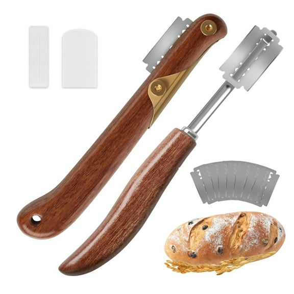 2Pcs Bread Lame Tool Knife Sourdough Scoring Tool with 10 Pcs Replaceable Blades Wooden Handle Lame Slashing Tool,2 * Bread Lame Tool 10 * Blades