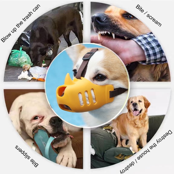 2Pcs Breathable Bite-Proof Dog Muzzle,Soft Muzzle for Small Medium Dog Poodle Dachshund,Breathable Silicone Cage Mouth Cover to Prevent Biting and Chewing,Funny Muzzle with Adjustable Head Strap