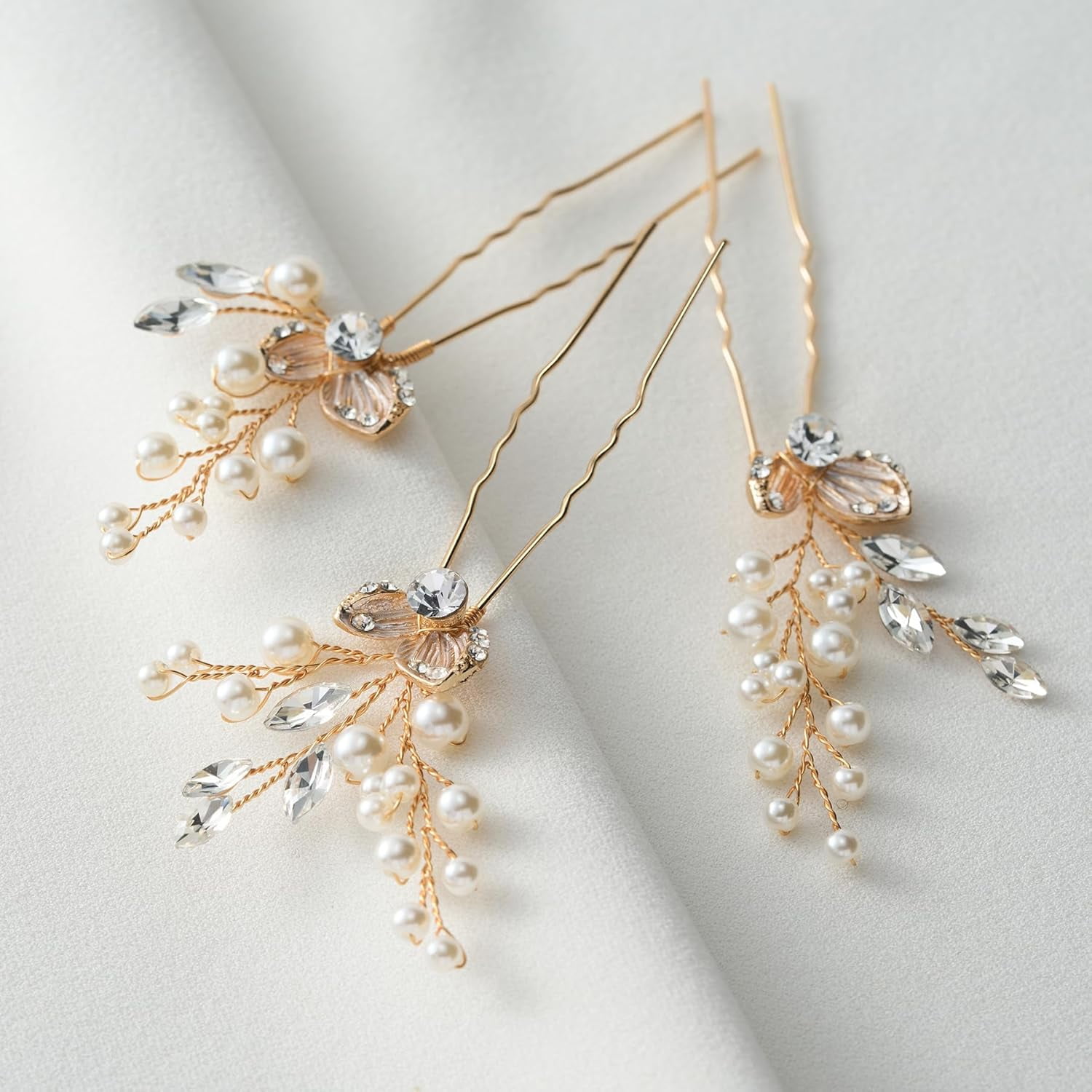 2Pcs Bridal Hair Accessories Pearl Bride Wedding Hair Pins  display picture 2