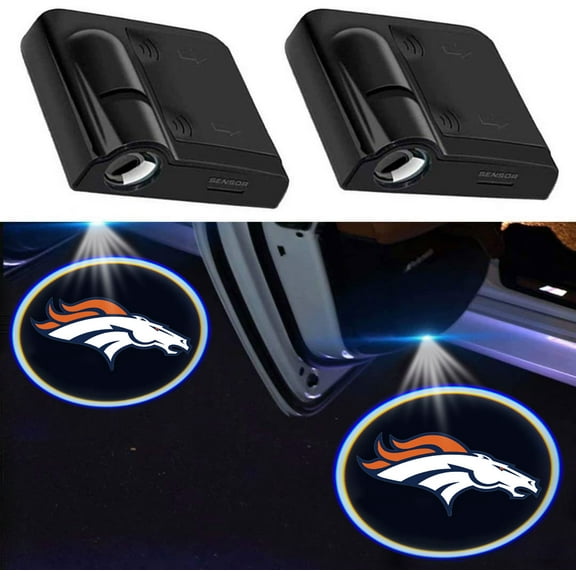 2Pcs for Broncos Car Door Lights Projector, Universal Car Door Led Projector Lights, Upgraded Car Door Welcome Projector Lights for football All Car Models