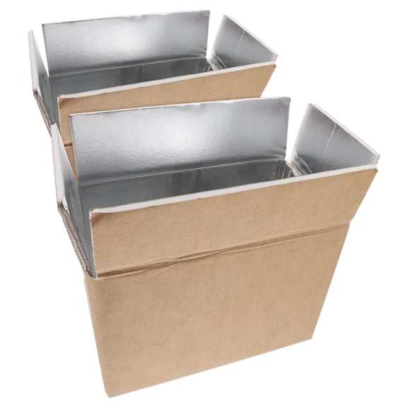 2Pcs Brown Insulated Shipping Boxes Food Safe Thermal Carton for Refrigerated Transport