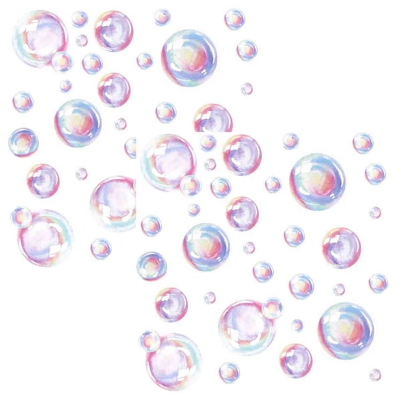 2Pcs Bubble Wall Decals Under The Sea Birthday Party Decor Ocean Bathroom Sticker Colour Bubble Ocean Background for Laundry Room Bedroom Living Room, Color 3