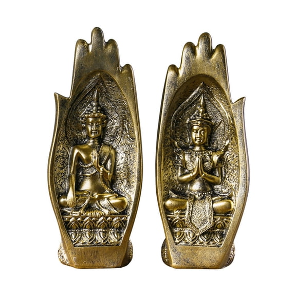 2Pcs Buddhas Hand Sculptures In Sandstone Look for Atmospheres