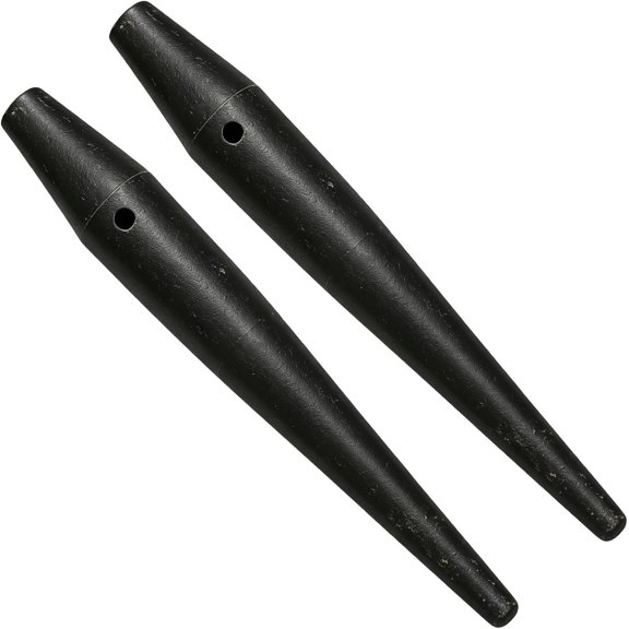 2Pcs Bull Pin Heat Treated Steel Ironworker Tool 1-5/16" x 10" Heavy Duty Drift Pin with Black Finish & Tether Hole, Metal Alignment Positioning Punch Nail for Iron Worker Construction