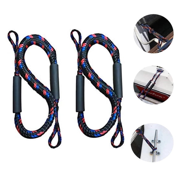 2Pcs Bungee Dock Lines With Shock Cords, Essential Boat Accessories For Secure Docking Of Canoes, Power Boats, ,Easy to Use