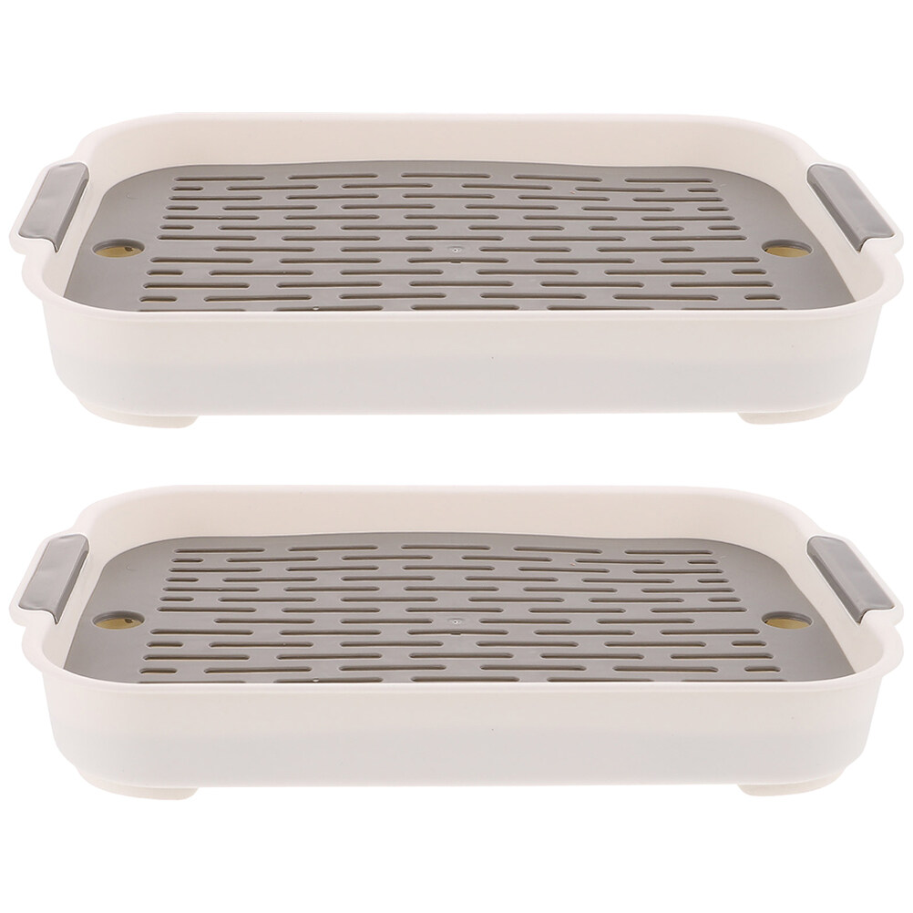 2Pcs Bunny Litter Box Hamster Toilet Square Rabbit Litter Box Plastic