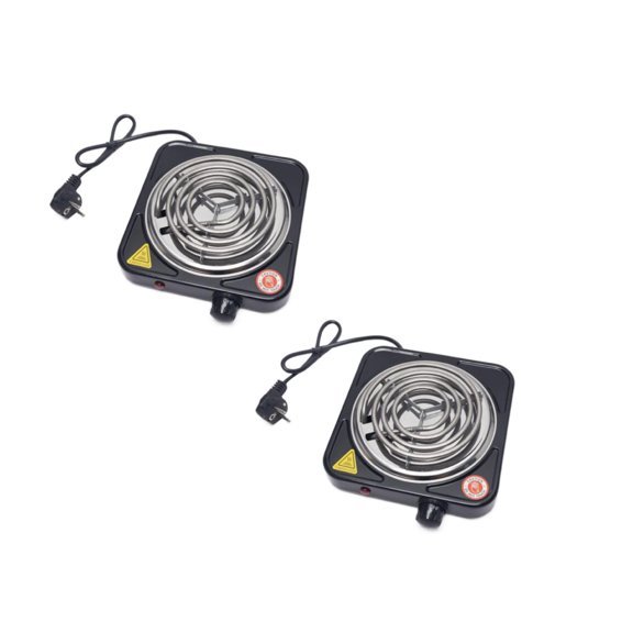 2Pcs Burner Cooktop Compact And Portable Adjustable Temperature Hot Plate 1000W Stainless Barbecue Grills