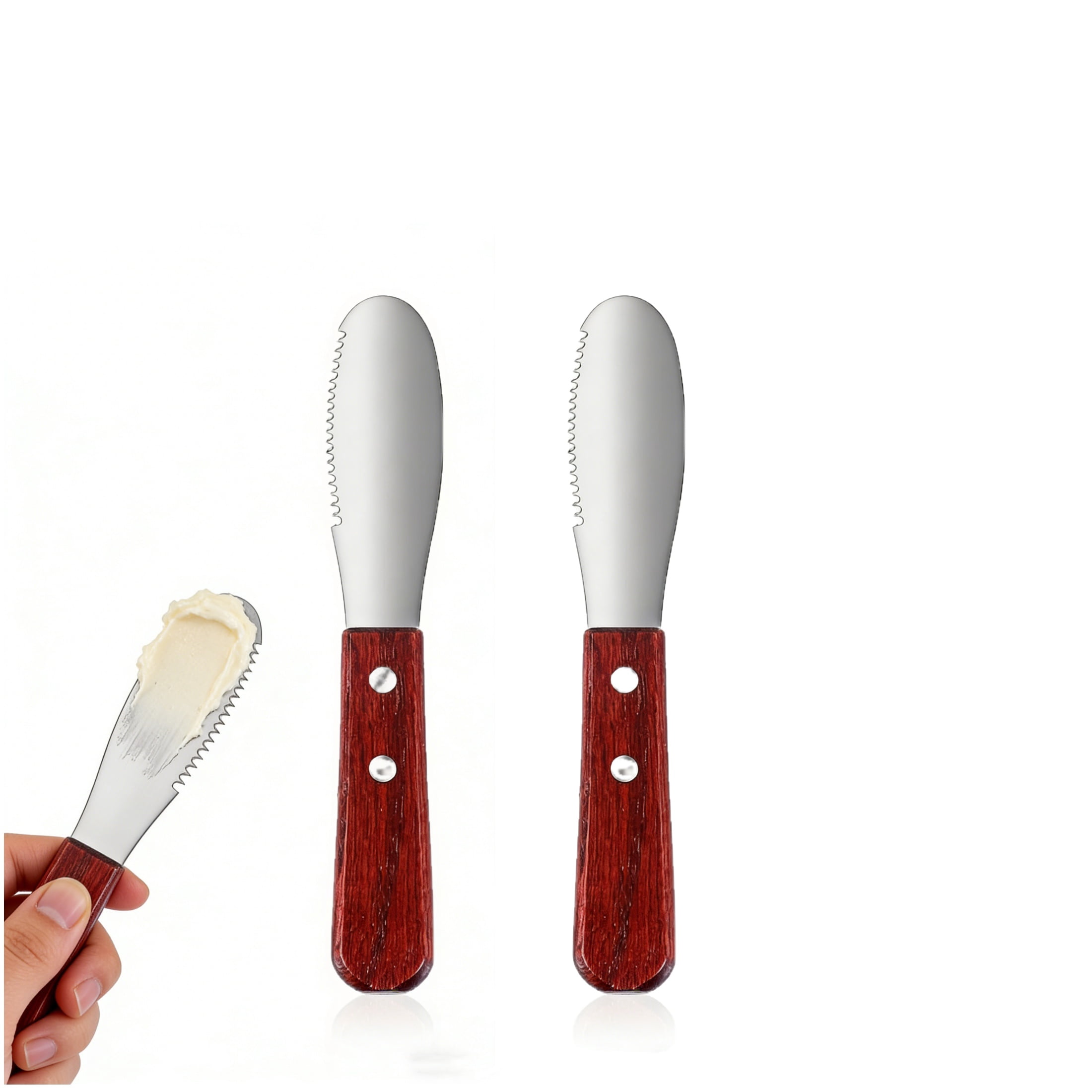 2Pcs Butter Knife Spreader, Stainless Steel Cheese Spreader Knife with ...
