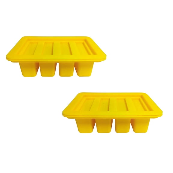2Pcs Butter Mold Tray With Lid & 4 Large Storage Silicone Butter Stick Mold Container Cake Mould