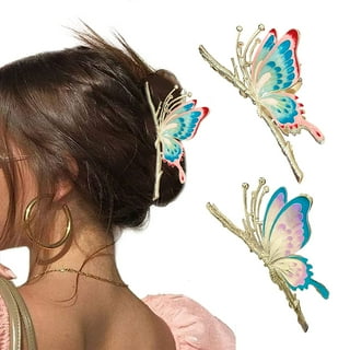 Yueton Pack of 2 Golden Butterfly Hair Clip