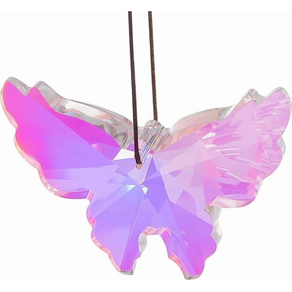 2Pcs Butterfly Suncatcher 2x3Inch AB Glass Color Hanging Rainbow Maker for Window Garden Door Home Decoration Colorful Colorful