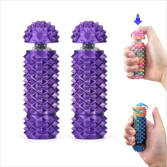 2Pcs Button Click, Spinners, Portable Stim Tool, 3-in-1 Design for Anxiety Relief, Spiky Grippie Stim, 3D Printed Pain Stim Fidget, Pocket Mini Fidget Toy Gifts for Kids