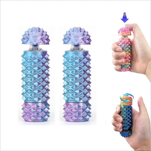 2Pcs Button Click, Spinners, Portable Stim Tool, 3-in-1 Design for Anxiety Relief, Spiky Grippie Stim, 3D Printed Pain Stim Fidget, Pocket Mini Fidget Toy Gifts for Kids