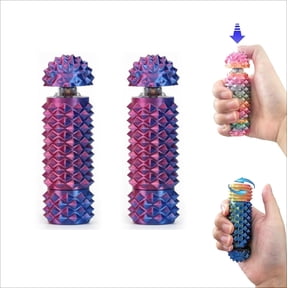 2Pcs Button Click, Spinners, Portable Stim Tool, 3-in-1 Design for Anxiety Relief, Spiky Grippie Stim, 3D Printed Pain Stim Fidget, Pocket Mini Fidget Toy Gifts for Kids