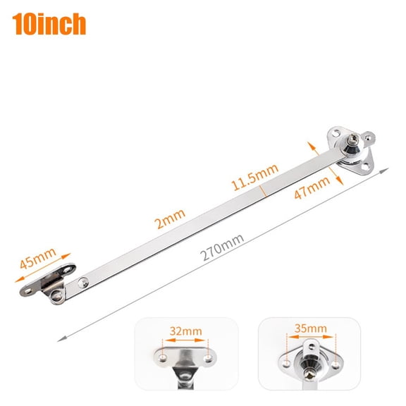 2Pcs Cabinet Cupboard Door Flap Stay Hinge Down Drop Lid Support Sliding Rail 8Inch