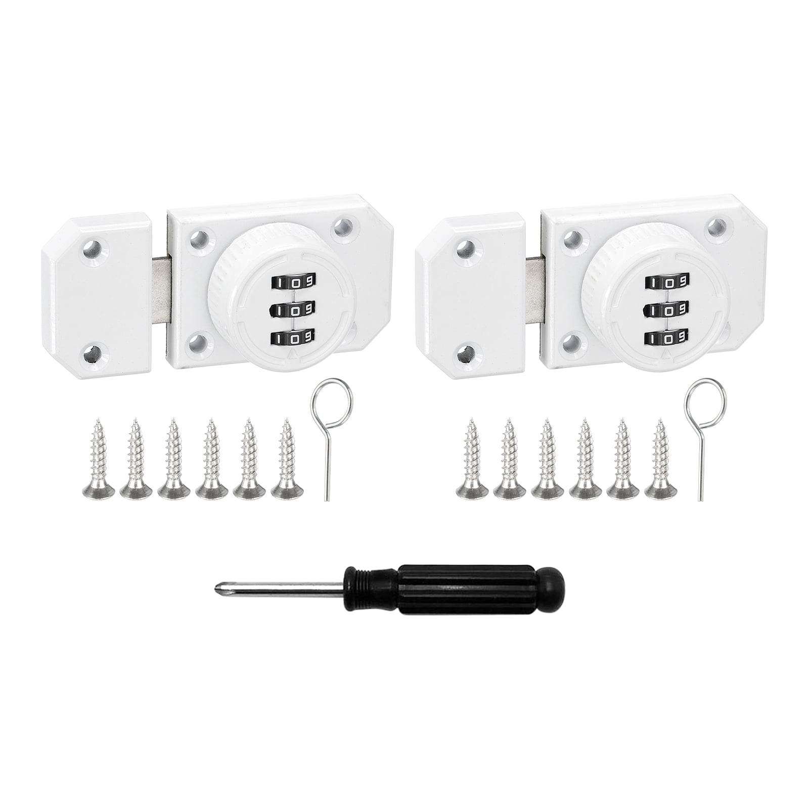 Secure Latch Drawer 2Pcs Cabinet Door Latch Metal Keyless Drawer Lock, White - Walmart.com