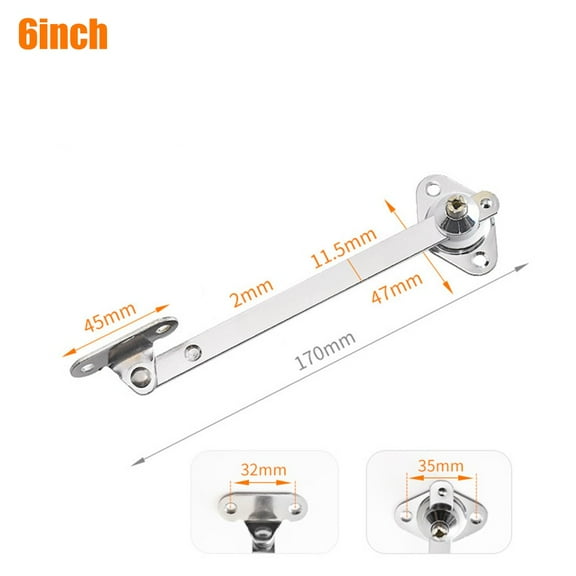 2Pcs Cabinet Lid Support Hinges Cupboard Stay Hinge Down Drop Lid Support Furniture Close Open Cabient Hardware 6/8/10/12 Inch 6Inch