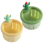 2Pcs Cactus Sink Strainer, Kitchen Draining Basket Waste Catcher, Press Release Filter Basket