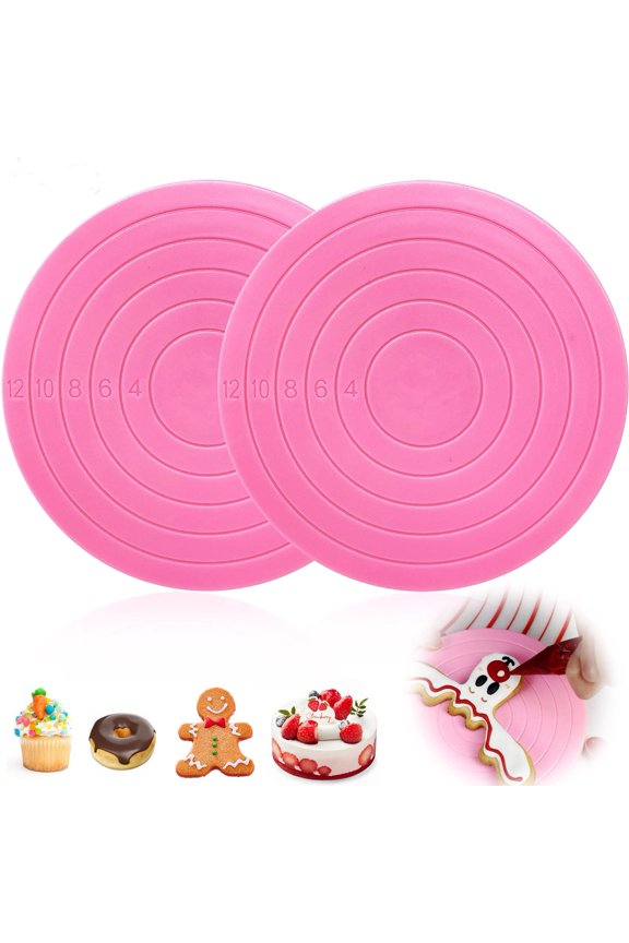 2Pcs Cake Decorating Turntable,5.5inch Rotating Cake Turntable, Turns Smoothly Revolving Cake Stand Cake Decorating Baking
