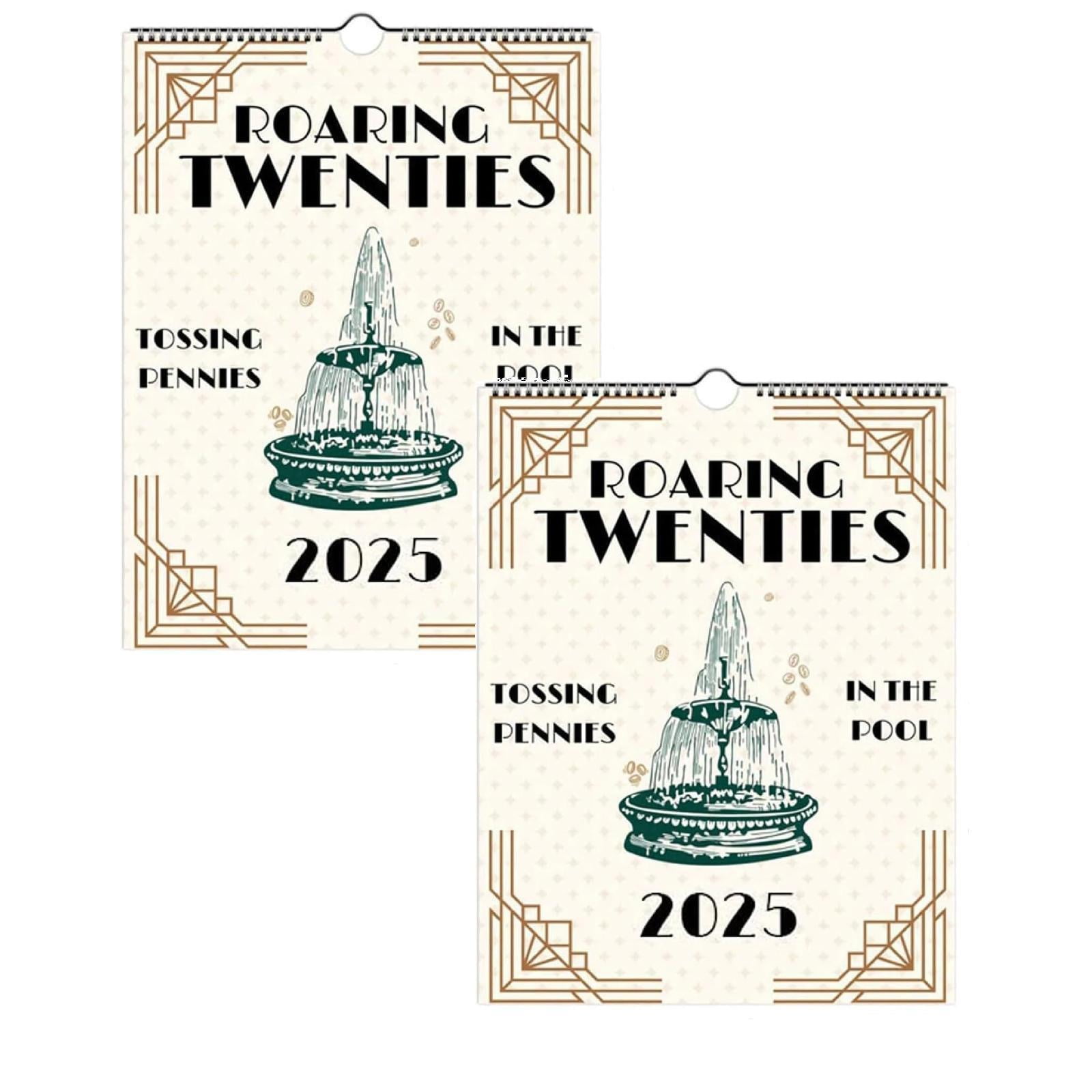 2Pcs Calendar 2025,2025 Calendar 12 Month Planner,2025 Roaring Twenties