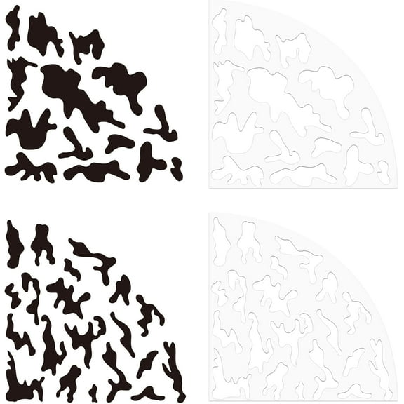 2Pcs Camo Print Sleeve Stencils Acrylic Tie Dyeing Stencils Bleached Shirt Template Camouflage Painting Reusable Fan DIY for Scrapbooking Art Craft Wood Canvas Paper Fabric Floor Wall Mixed Color