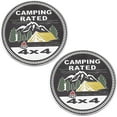 thumbnail image 1 of 2Pcs Camping Rated 4x4 Metal Automotive Badge Round Car Emblems Stickers Decorative Self Adhesive Alluminium Car Decals Compatible with Vehicles Trucks SUV Rv DIY, 1 of 6