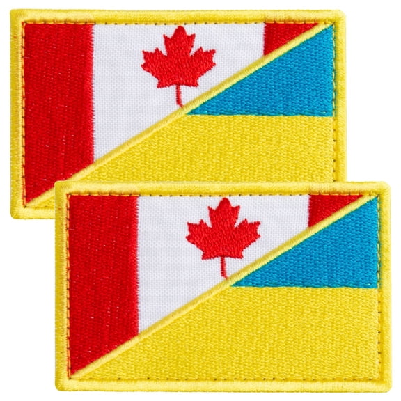 2Pcs Canada Flag and Ukraine Flag Patch Set