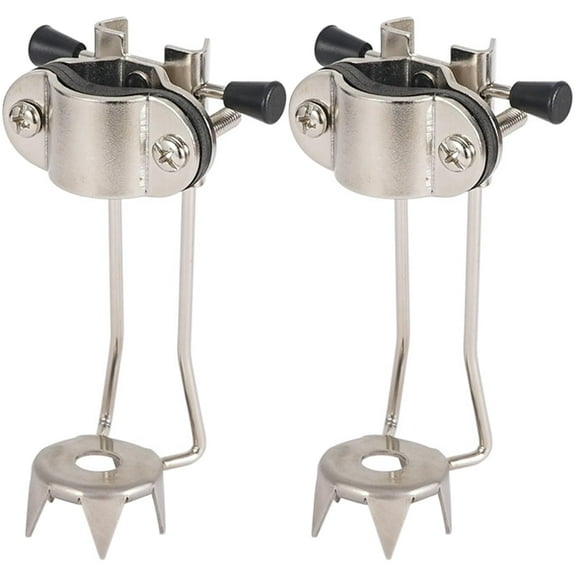 2Pcs Cane Tips for Ice - Stainless Steel Heavy Duty Metal Retractable 5-Prong Hiking Attachment - Replacement Grip for Walking Sticks, Trekking Pole, Crutches, Tip Points for Winter Snow Safety