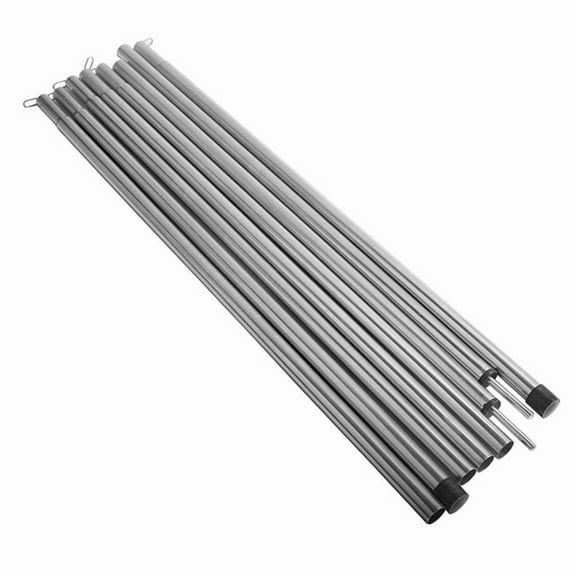 2Pcs Canopy Support Rods Sun Shelter Pole Outdoor Tent Rods Canopy Tarp Poles Silver