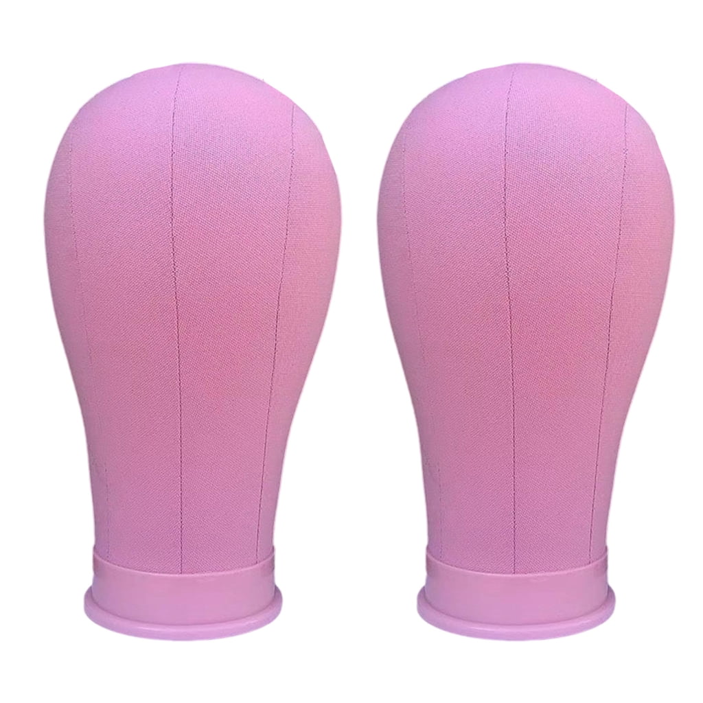 2Pcs Canvas Salon Mannequin Head For Hairdressers 21/22Inch With Mounting Hole Realistic Contouring Styling Stability