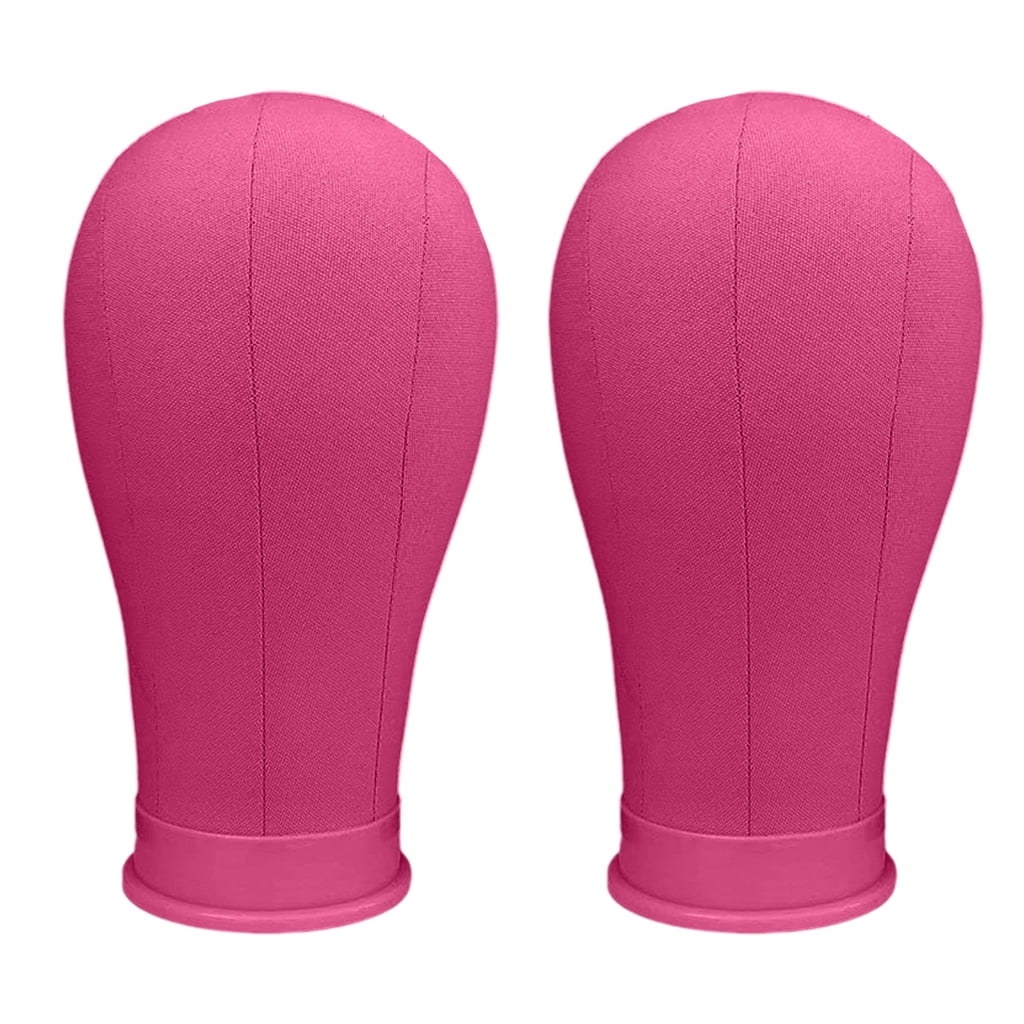 2Pcs Canvas Salon Mannequin Head For Hairdressers 21/22Inch With Mounting Hole Realistic Contouring Styling Stability
