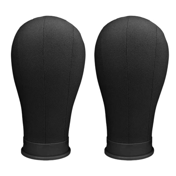 2Pcs Canvas Salon Mannequin Head For Hairdressers 21/22Inch With Mounting Hole Realistic Contouring Styling Stability