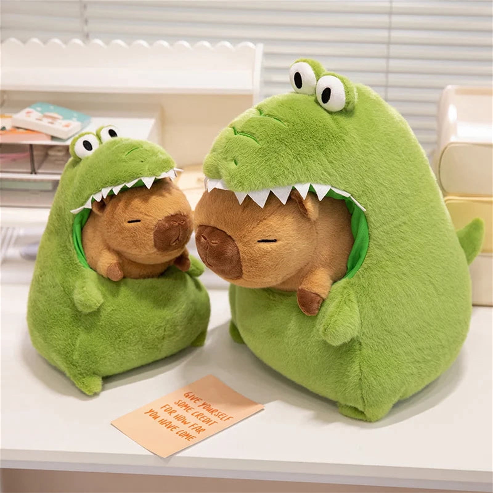 2Pcs Capybara Plushies Toy, Kawaii Dinosaur Capybara Stuffed Animals Plush Pillows, Gifts for Teens & Women