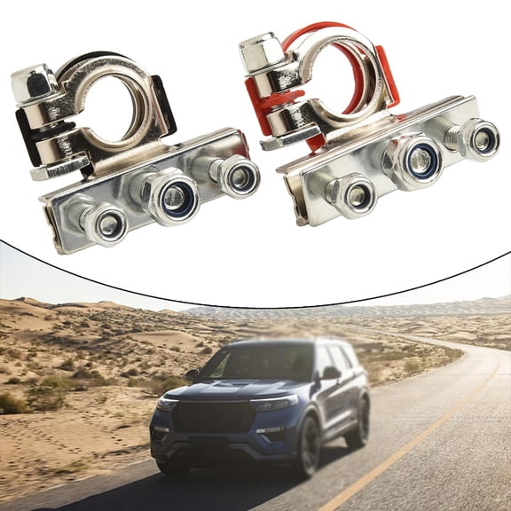 2Pcs Car Battery Terminal Connector Top Post Positive Negative Heavy Duty