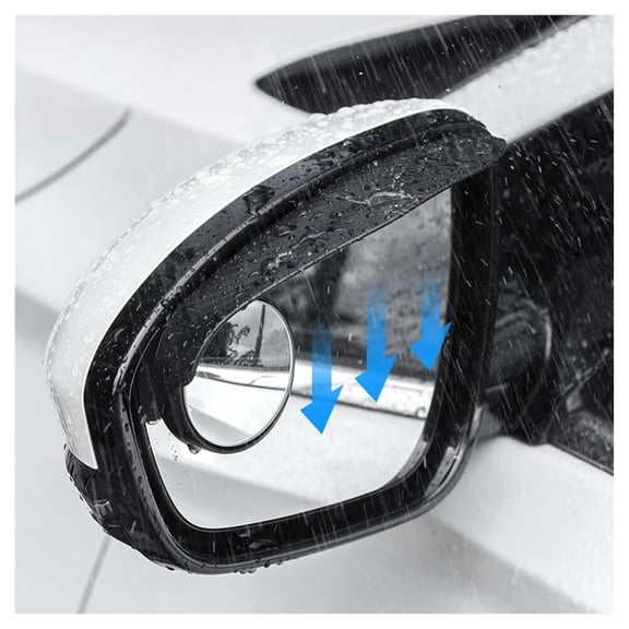 2Pcs Car Blind Spot Mirrors & Rain Visor Guard for, 360° Wide Angle, Rear View Mirrors Exterior Accessories, Night Driving Kit